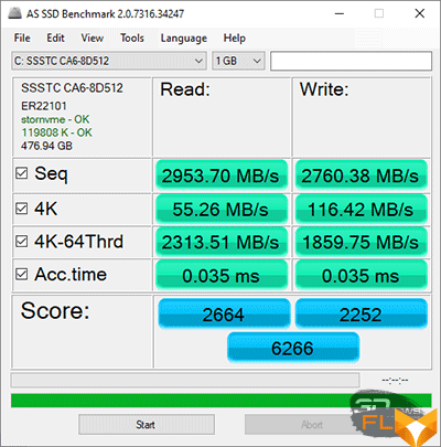  AS SSD Benchmark (plugged in) 
