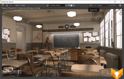  Blender test 2.90 classroom (battery) 