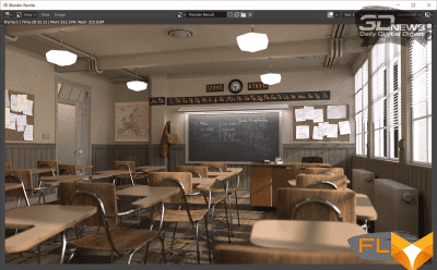  Blender 2.91 classroom (battery) 