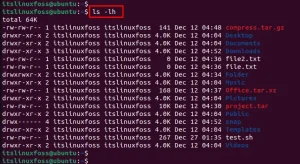 How to check file size in linux