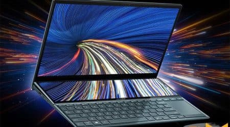 ASUS ZenBook Duo 14 UX482 Laptop with Intel Core, SSD, and Celestial Blue Design